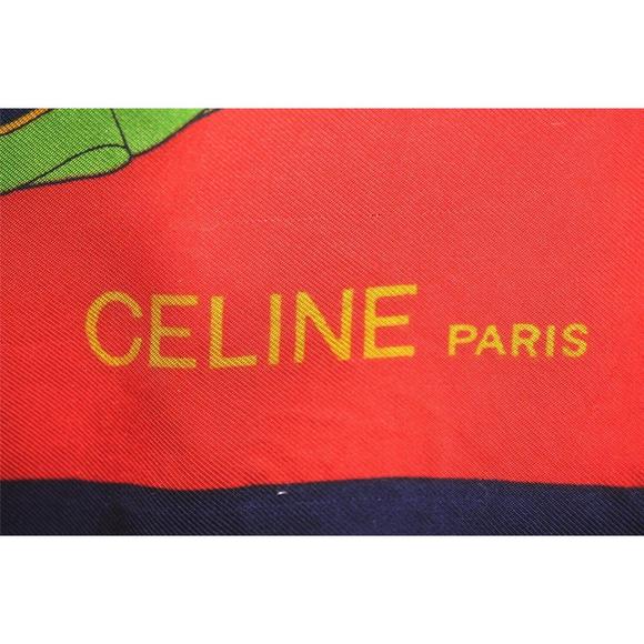 Auth Celine Scarf Belt Motif Silk Navy #76135C10B - Picture 6 of 15